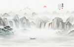 水墨意境山水畫(huà)