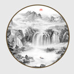 圓形新中式山水畫(huà)