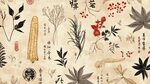 傳統(tǒng)手繪中藥材圖案展示