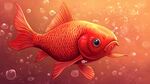 游動的紅色金魚