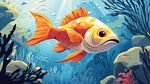 暢游海底的絢麗金魚