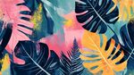 熱帶風(fēng)情多彩植物圖案