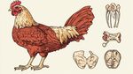 公雞及其身體結(jié)構(gòu)圖示