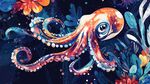 夢(mèng)幻章魚暢游多彩海底世界