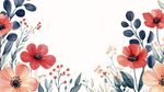 水彩花卉邊框背景圖