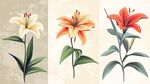 三株百合花插畫展示