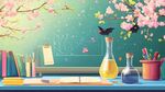 春日校園實(shí)驗(yàn)室溫馨場(chǎng)景