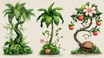 奇異植物造型插畫展示