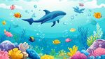 海底世界 海豚與多彩魚類