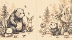 森林動(dòng)物聚會(huì)場(chǎng)景插畫