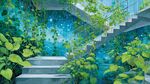 夢幻綠植環(huán)繞的星空階梯
