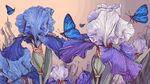 藍紫鳶尾與翩躚蝴蝶
