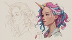 獨(dú)角獸女孩插畫設(shè)計示例