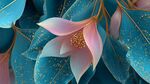 夢(mèng)幻藍(lán)葉粉花的唯美景致