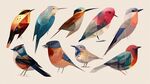 多彩幾何風(fēng)格鳥類插畫集