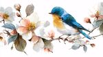 藍鳥棲繁花枝頭