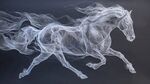 飄逸線條勾勒的奔騰駿馬