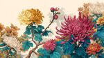 繽紛多彩菊花綻放圖