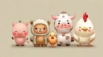 可愛萌趣動物卡通形象