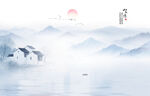 中式山水屏風畫