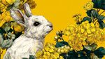 白兔伴繁花 清新插畫風(fēng)