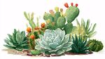 多彩多肉仙人掌植物組合