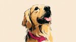 可愛金毛犬頭像插畫