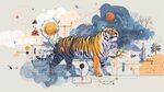 奇幻世界中的斑斕猛虎