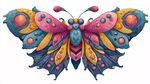 夢幻多彩蝴蝶插畫