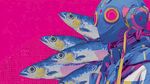 賽博風(fēng)人物與群魚(yú)插畫(huà)