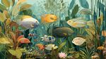 夢(mèng)幻水下魚群與綠植景觀