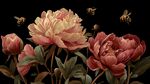 嬌艷牡丹引蜂來