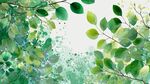 清新綠葉水彩風(fēng)背景圖