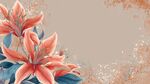 夢幻粉色百合花插畫背景