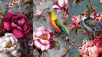 花鳥(niǎo)圖案 絢麗花卉與靈動(dòng)鳥(niǎo)兒