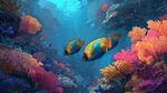 夢幻海底雙魚共游奇景