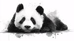 水墨風(fēng)熊貓慵懶趴姿圖