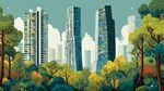 都市森林中的高樓景觀