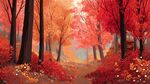 秋日紅葉森林夢(mèng)幻景致