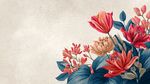 復(fù)古風(fēng)花卉插畫
