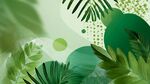 清新綠意植物背景插畫