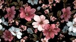 黑色背景花卉無(wú)縫圖案