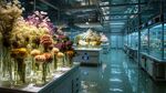 室內(nèi)繁花盛放的花卉展示區(qū)