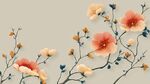 中式手繪花卉精美枝頭圖