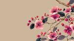 枝頭綻放的嬌艷粉色花朵
