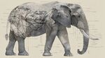 大象解剖結(jié)構(gòu)藝術(shù)示意圖