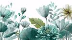 清新綠植花卉插畫背景
