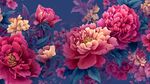 夢幻絢麗牡丹花背景圖