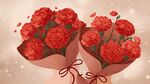 兩束嬌艷紅康乃馨插畫