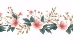 粉色花卉藤蔓裝飾圖案